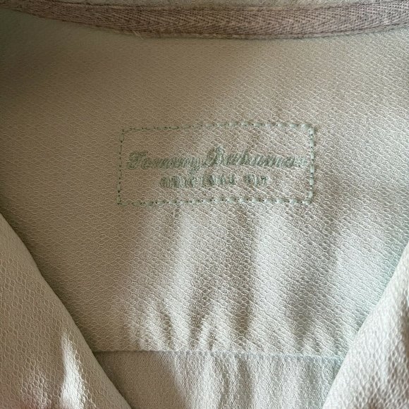 TOMMY BAHAMA 100% SILK mens short sleeve button front shirt XL in blue/green - Picture 7 of 9